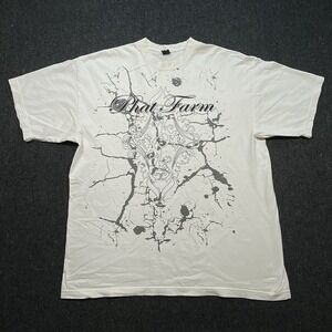 VTG Phat Farm Street wear Splatter Ink Design White T-Shirt Sz 1XL Distressed